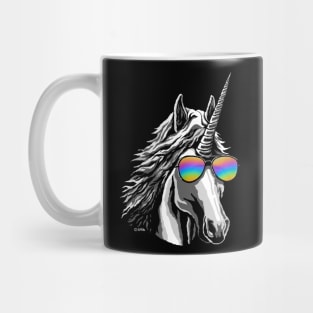 Cool Unicorn With Rainbow Sunglasses Mug